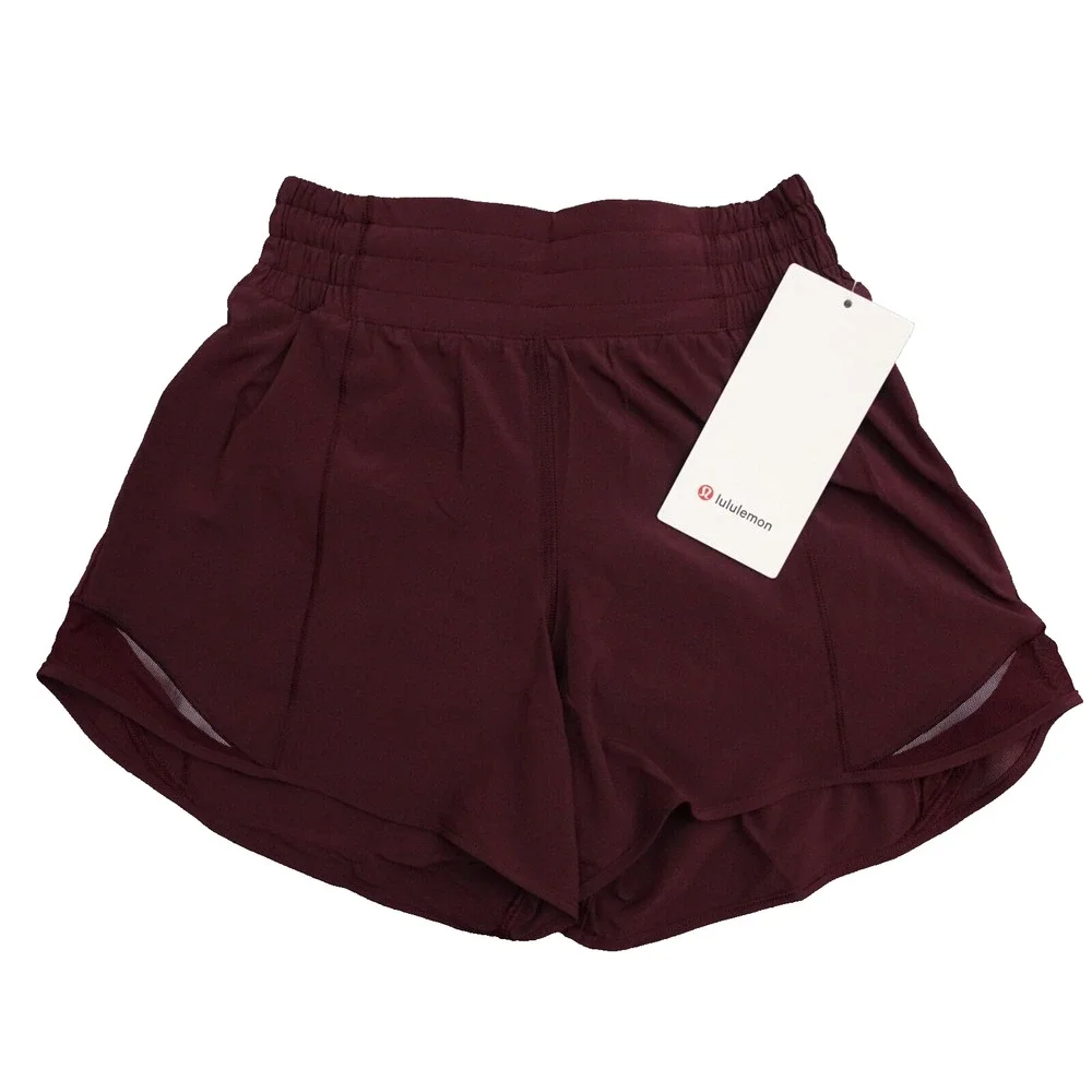 New Lululemon Size 2 Hotty Hot Shorts High Rise HR 4” Lined GARN Garnet - Picture 1 of 8